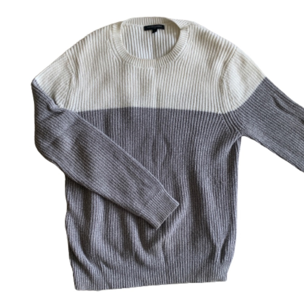 Banana Republic Sweater Gray and Cream/White